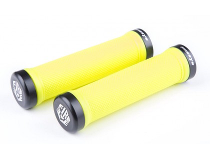 Ручки руля FireEye Goosebumps-C 128 мм с замками желтый | Veloparts