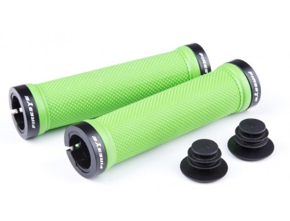 Ручки керма FireEye Goosebumps-R 128 мм з замками зелений | Veloparts