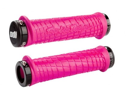 Грипсы ODI Troy Lee Designs Signature MTB Lock-On Bonus Pack Pink w / Black Clamps | Veloparts