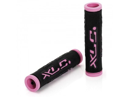 Грипсы XLC GR-G07 "Dual Colour", черно-розовые, 125мм | Veloparts