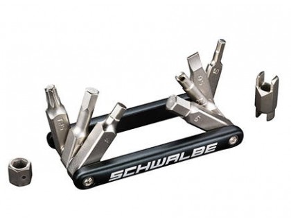 Мультитул Schwalbe - 3,4,5,6,8mm, шлицевой T25, ключ для ниппеля SV, удлинитель ниппеля SV, | Veloparts