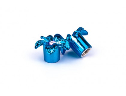 Колпачок на ниппель Onride (AV / SV - Auto Valve / Schrader Valve) голубой цветок | Veloparts