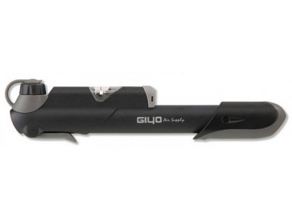 Насос компактний Giyo GP-41S пластиковий з манометром чорний з лого VK | Veloparts