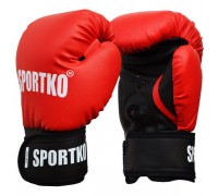 Боксерские перчатки SPORTKO кожвиниловые 12 унц красные