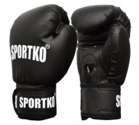 Боксерские перчатки SPORTKO кожвиниловые 12 унц черные