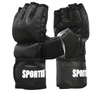 Битки с открытыми пальцами кожвинил Sportko XL черные