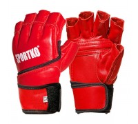 Перчатки с открытыми пальцами Sportko M красные