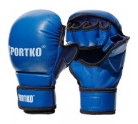 Перчатки с открытыми пальцами Sportko S синие