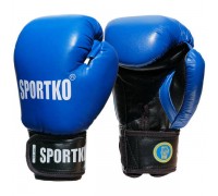 Боксерские перчатки SPORTKO кожаные 12 унц синие