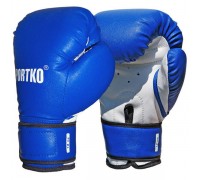 Боксерские перчатки SPORTKO кожвиниловые+спортткань 12 унц синие