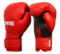 Боксерские перчатки SPORTKO кожвиниловые+спортткань 7 унц красные