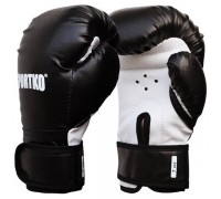 Боксерские перчатки SPORTKO кожвиниловые+спортткань 7 унц черные