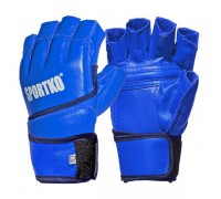 Перчатки с открытыми пальцами Sportko M синие