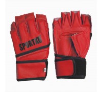 Перчатки с открытыми пальцами кожвинил Sportko M красные