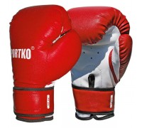 Боксерские перчатки SPORTKO кожвиниловые+спортткань 12 унц красные