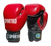 Боксерские перчатки SPORTKO кожаные 12 унц красные