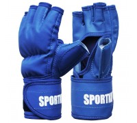Битки с открытыми пальцами кожвинил Sportko M синие
