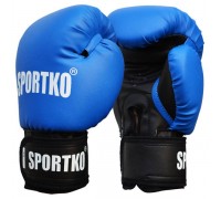 Боксерские перчатки SPORTKO кожвиниловые 12 унц синие