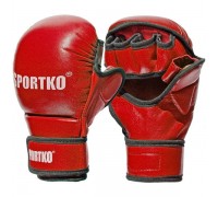 Перчатки с открытыми пальцами Sportko S красные