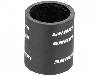 Набір проставочних кілець SRAM UD Carbon (2x2.5мм, 1x5мм, 1x10мм, 1x20мм) глянцевий чорний з лого | Veloparts