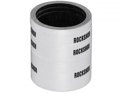 Набір проставочних кілець RockShox UD Carbon (2x2.5мм, 1x5мм, 1x10мм, 1x20мм) глянцевий білий з лого | Veloparts