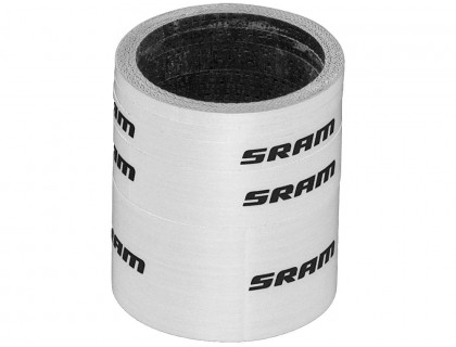 Набір проставочних кілець SRAM UD Carbon (2x2.5мм, 1x5мм, 1x10мм, 1x20мм) глянцевий білий з лого | Veloparts