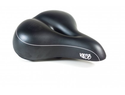 Седло Velo VL-6115E унисекс с прорезью с гелем черный логотип VK | Veloparts