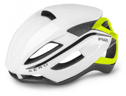 Шлем R2 AERO белый / лайм глянцевый L (58-62 см) | Veloparts