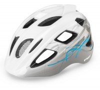 Шлем детский R2 BONDY белый / серый / голубой глянцевый M (56-58 см)