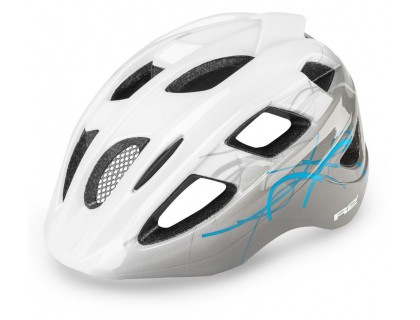 Шлем детский R2 BONDY белый / серый / голубой глянцевый M (56-58 см) | Veloparts