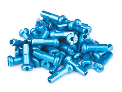Ніпелі FireEye ALU 7075 2/14мм алюміній 38 шт блакитний | Veloparts