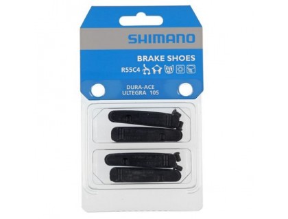 Резинки тормозных колодок Shimano R55C4 Dura-Ace кассетная фиксация для алюминиевого обода (2 пары) | Veloparts