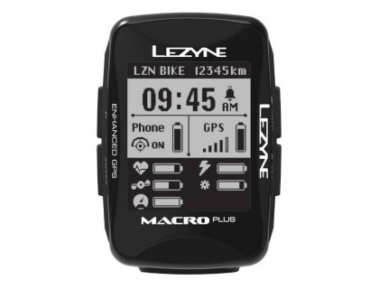 Велокомп`ютер бездротовий Lezyne MACRO PLUS GPS USB HR чорний | Veloparts